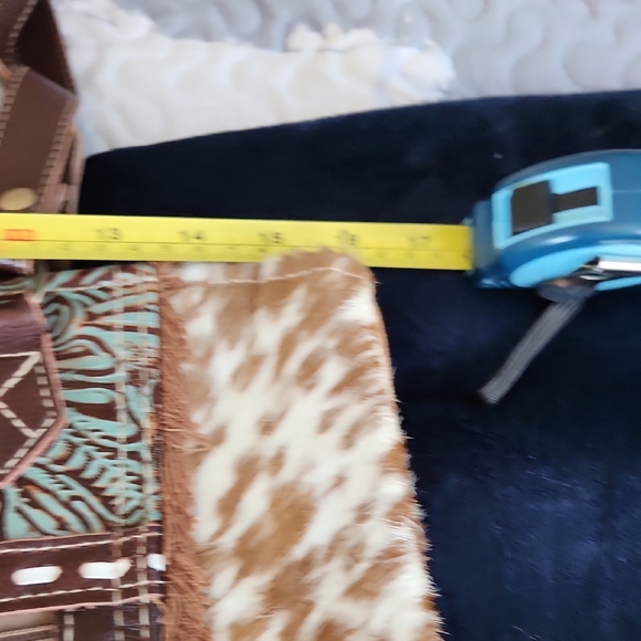 Myra Bag Brown and Blue Western Tote - Picture 4 of 6